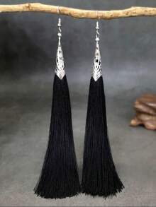 1 对优雅流苏刺绣设计女士长耳环 - 異國情調 - 查看 18