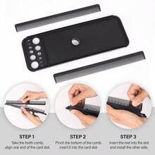 AliLeader Soporte y estante de peluquería profesional de doble cara para extensiones de cabello - Herramienta de trenzado con dientes seguros para uso en salón y hogar, ideal para mujeres (No incluye el soporte para peluca) - Negro - Ver 7