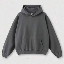 Mens Hoodies Oversized Unisex Acid Wash Hoodie Heavyweight Fleece Vintage Cotton Sweatshirt Men Women Streetwear - A-黑色 - 查看 8