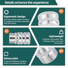 Accesorios de manguera de conexión rápida juego de desconexión rápida de manguera de jardín 2025 ajuste universal de acero inoxidable GHT de 3 4 pulgadas conector de manguera de agua conector de - Acero inoxidable - Ver 5