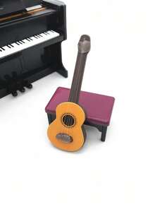 Conjunto de 2 miniaturas de violino e guitarra, instrumentos musicais em miniatura, decoração artesanal com design de instrumento musical, violino e guitarra clássicos realistas, miniaturas artísticas para decoração de casa, instrumentos musicais em miniatura perfeitos para decoração e colecionadores, miniaturas de violino para decoração, decoração de micro paisagem DIY, miniaturas de violino para fotografia de cena, violino de imitação vintage, decoração de paisagem - Multicolorido - Ver 3