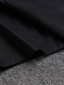 Camiseta Deportiva Casual de Hombre - Poliéster Transpirable, Cuello Redondo, Lavable a Máquina - Perfecta para el Verano - Negro - Ver 4