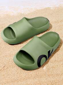 Men's EVA Letter "OK" Slippers, Indoor Bathroom Slippers, Suitable For All Seasons - Green - View 4
