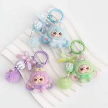 1个新款可爱大耳朵钥匙扣，时尚卡通配饰包包挂饰，男女通用钥匙链，生日礼物 - 彩色 - 查看 5