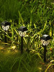 6个太阳能户外路径灯，防水花园灯，草坪灯，太阳能景观照明装饰，适用于庭院/花园/景观/走道/露台/车道/草坪，LED户外灯，秋季装饰，家居装饰，户外装饰 - 黃色 - 查看 4