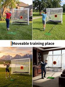 Golf-Trainingsnetz (305 x 244 cm) mit Umwicklung von Pelota (335 cm) und Manta de Pelota, Golf-Trainingsnetz Grande für Chipping und Swing mit Schlagziel - Schwarz - Übersicht 10