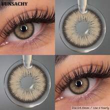 FUNSACHY Cosmetic Soft Lens, One Pair, For Eye Makeup, Annual Disposable. - CHARLOTTE-bROWN - View 8