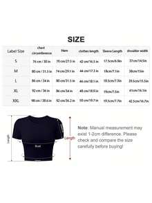 Women's Y2K Slim Fit Crop T-Shirt - Black Geometric Print Round Neck Short Sleeve Top, Lightweight Breathable Fabric For Casual & Night Out, Machine Washable, Stylish T-Shirt, Comfortable Fit, Everyday Wear, Soft Texture - Black - View 7