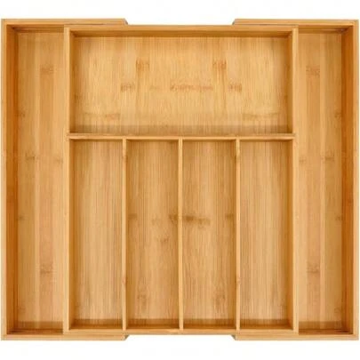 Bamboo Drawer Organizer, Expandable Cutlery Drawer Organizer, Wooden Drawer Dividers Organizer For Kitchen Utensils And Flatware,37306995
