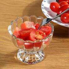 Glass Dessert Bowls, Vintage Glass Ice Cream Bowls (With Stable Base), Salad/Appetizer Plates, Mini Bowls, Glass Tableware, Kitchen Utensils - Multicolor - View 5