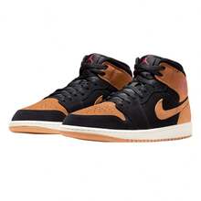 Nike Air Jordan 1 Mid SE Black Flax HV4091-002 Men Fashion Sneakers New - Nâu và Đen - Xem 4