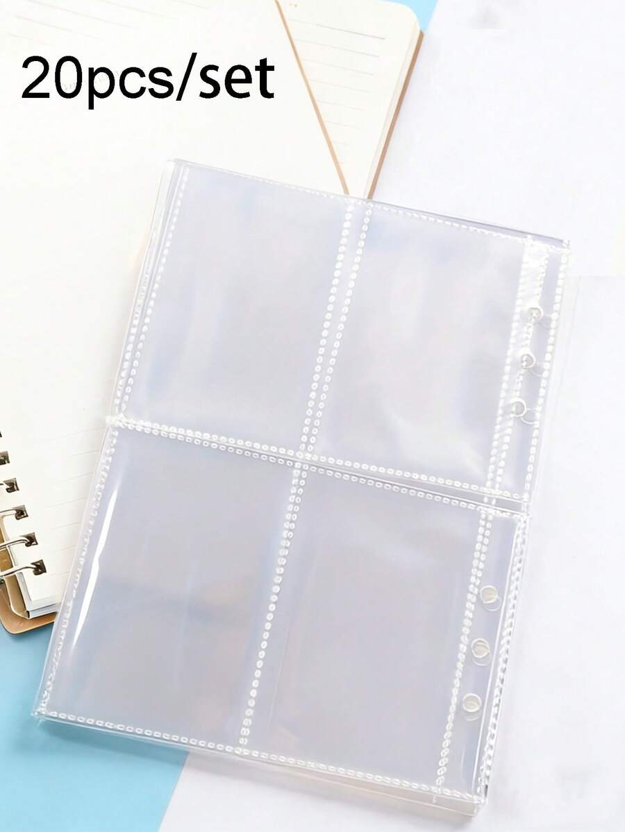 10/20pcs Transparent Waterproof A5 Document Bags, Refill Pages For Photo Albums, Sticker Collection, Suitable For School And Office - Clear - View 1