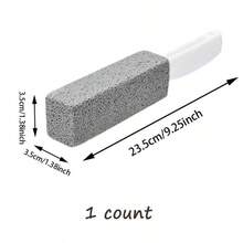 [Holiday Haul] Pumice Toilet Cleaning Brush, 1/2/5 Counts Plastic Toilet Stain Bathroom Scar Cleaning Brush, Yellow Scale Powerful Pumice Brush - 1PCS - View 2