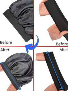 2pcs Satin Silk Sleeping Cap, Thickened With Drawstring, Suitable For Curly Hair And Braided Hairstyles Hair Sleep Cap - Bonnet With Tie - Multi-color - View 5