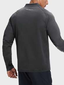 HOTSUIT Men's Spring Long Sleeve Sauna Shirts Compression Plain Men Sports Jackets With Half Zipper Ideal For Running Training, Valentine Gift - Grey - View 7