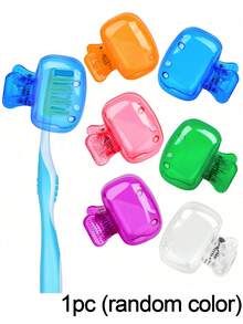 1/3/5 Paquetes de Estuche protector de cabezal de cepillo de dientes de viaje, Clip de protección de cabezal de cepillo de dientes, Clip de almacenamiento de cepillo de dientes, Caja de almacenamiento transparente portátil con tapa, Cubierta protectora y caja de almacenamiento, Adecuado para viajes familiares y uso diario, Mantiene las cerdas del cepillo limpias e higiénicas, Accesorio de baño, Gadgets, Accesorios, Vuelta al colegio, Color aleatorio. - Multicolor - Ver 12