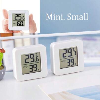 1個/2個 マルチファンクション スマイル ミニLCD デジタル温度計、室温と湿度を正確に監視、室内温湿度計