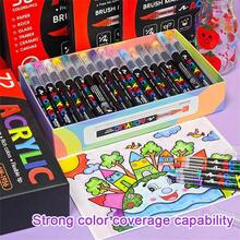 Multi-Pack Soft Tip Markers Set! Vibrant & Long-Lasting, Suitable For Rock, Glass & Wood. Soft Brush Tips Easy For Beginners, Auto Ink Control & Leak-Proof, Great Birthday Christmas Gift