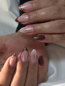 10 Pieces Handmade Almond-Shaped Purple Cat-Eye Leopard Print Press-On Nails, Featuring Handcrafted Purple Cat-Eye Leopard Print Patterns, Hand-Painted Purple Cat-Eye French Tips Embellished With Golden Starbursts. These Elegant, Romantic And Minimalist False Nails Are A Premium, Sexy And Lightweight-Luxury Manicure Option, Perfect For Daily Wear, Dates, Concerts And Light Business Occasions. An Excellent Gift For Women And Girls.