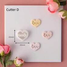 1/6Pcs, Valentine Polymer Clay Cutters Heart With Love/Xoxo/You Words (22-25mm) – Easy To Use Craft Tools For Valentine Jewelry Making, DIY Earrings Charms & Handmade Romantic Gifts, Adorable Valentine's Day Polymer Clay Supplies - White - View 17