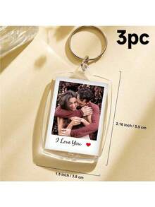 Custom 1pc/3pcs/5pcs Photo And Text Keychain, Personalized Acrylic Keychain, Custom Couple Keychain, Photo Key Ring, Valentine's Day, Birthday's Gift, Anniversaries, Couples Gift, Colorful, Cute, Adorable, Funny, Kawaii, Y2K, Stylish, Unisex, Casual, Custom, Personalized, Unique, Customized, Ideal Gifts For Him, Ideal Gifts For Her, Her, Boyfriend, Girlfriend, Family, Friends, Delicate Romance,For Office,For School,For Classroom,For Teacher Gifts,For University,For Colleague,For Dorm Rooms - Picture Keychain - View 15