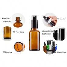 Yizhao Ambar Pulverizador Cristal 30ml Glass Spray Bottles con [Atomizador] para Aceites Esenciales Mezclas de Aromaterapia Perfumes Masajes Líquidos Químicos Farmacéutico 6Pcs - mbar - Ver 7