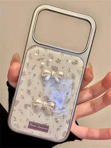 Vintage Floral 3D Bow Phone Case, Suitable For IPhone 17 Pro Max, 17 Pro, 17, 16 Pro Max, 16 Pro, 16, 15 Pro Max, 15 Pro, 15, 14 Pro Max, 14 Pro, 13 Pro Max, 13 Pro, Fashionable And Cute, Spring Soft Shell Shock-Proof Back Cover - Small Florals - View 4