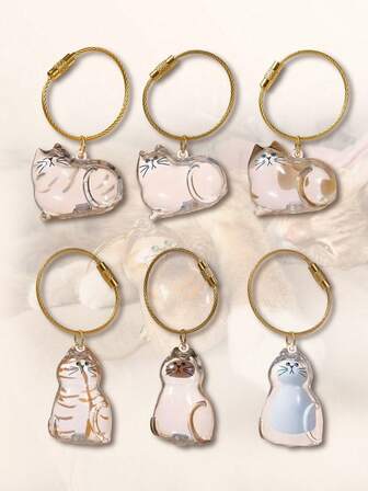 3 piezas de llaveros con forma de gato transparente - Colgante para almacenar pelo de mascota, recuerdo de mascota, adorno colgante para auto. Adecuado para uso diario, recuerdo de mascota, etc. Lindo regalo gótico Y2K navideño.