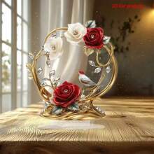 这款以奢华玫瑰为主题的2D亚克力装饰品是节日派对的理想礼物。 - 彩色 - 查看 2