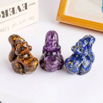 1 st naturlig kristallsten ekorre statyett Reiki amulett fengshui skulptur för hemmakontor dekoration kristall figur