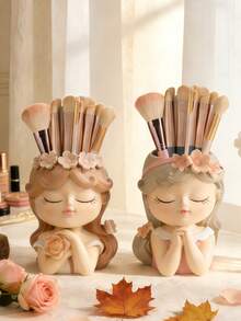 1pc Elegant Makeup Brush Holder, Suitable For Storing Makeup Brushes, Can Be Used As Home Desktop Decor Or Gift For Friends, Relatives, Birthday Decoration - Multicolor - View 14