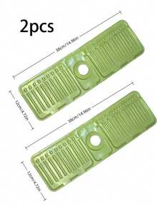 1个/2个装水龙头硅胶排水垫，防溅水，可裁剪成窄边，适用于洗脸盆、厨房水槽、沥水架等。