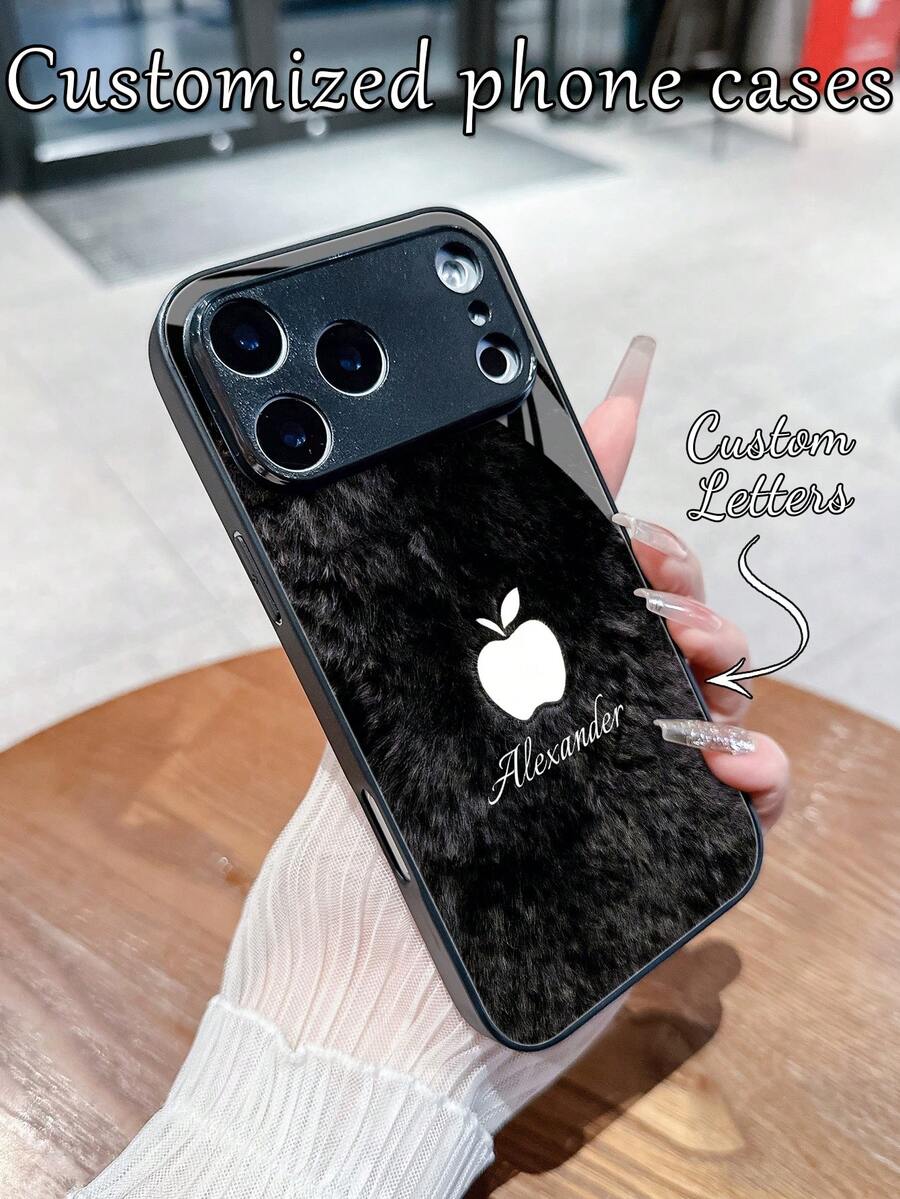 1 قطعة غطاء هاتف من القماش الناعم مصمم بشكل تفاحة بتصميم بسيط متعدد الألوان، متوافق مع هواتف سامسونج S24 أولترا/S25 أولترا وأبل 17 برو ماكس/16 برو ماكس/15 برو/14 بلس/13 برو/12 برو ماكس/11/XS ماكس/8/7/6 بلس، مناسب كهدية عيد ميلاد للصديقة/الصديق أو لاستخدام شخصي - الأسود - مشاهدة 1