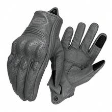Motorcycle Gloves Black Leather Motorbike Gloves Touch Screen Gloves Motocross Moto Racing Biker Anti Fall Glove Bicycle Riding Protection Motorcycle Accessories For Women Men Rider Gifts - SU06-2 - View 17