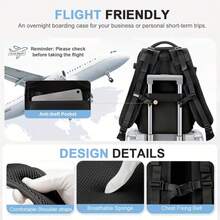 Travel Laptop Backpack-Comfortable And Breathable Multifunctional Travel Backpack, Hiking Backpack Waterproof Outdoor Sports Rucksack Casual, Daypack Travel Essentials Padded Straps & TSA Lock Slots, Durable Travel Backpack For Business, School, Hiking - màu đen - Xem 4