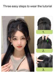 Lazy Layered Slightly Curly Low Ponytail Clip-On Natural Fluffy Ponytail Hair Extensions For Women - Multicolor - View 8