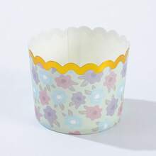 LIFETALK 50 piezas Moldes para magdalenas/cupcakes de tamaño mediano con resistencia al calor y diseño de lámina de oro, forros para hornear magdalenas/cupcakes con patrón de lámina de oro - Multicolor - Ver 22