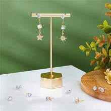 50 Pcs Glass Earrings With Earrings Studs, Earring Posts And Rings, 6mm / 5mm/8mm Suitable For DIY Earring Hanging Rings And Jewelry Making Supplies