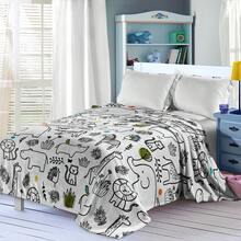 1件卡通动物图案毛毯，包含狮子、大象、长颈鹿、斑马、犀牛等动物图案，色彩鲜艳，采用柔软法兰绒面料，轻盈透气，四季皆宜，非常适合沙发、床、沙滩、露营等场合，是新年和生日的理想礼物，可机洗。 - 彩色 - 查看 3