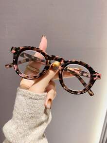 1 pièce de lunettes de lecture rondes pour dames, monture imprimée léopard , verres transparents pour lunettes de lecture pour personnes âgées, décoration élégante de +1,0 à +4,0, convient pour la lecture quotidienne, la couture, les affaires, le bureau et le port quotidien pour les hommes et les femmes. - transparent - Voir 3