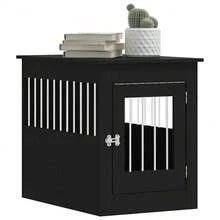 vidaXL Mobiletto per gabbia per cani nero 55x80x68 cm in legno ingegnerizzato - nero - Visualizzare 1