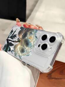 Funda para teléfono con diseño  Blue Peony Bloom Element, compatible con los modelos de  16, 15, 14 Pro Max, 13, 12, 11, XR y XS Plus. Fabricada en silicona TPU, ofrece protección contra golpes y caídas, además de una excelente sensación al tacto. Es el regalo ideal para familiares, amigos y seres queridos. - transparente - Ver 5