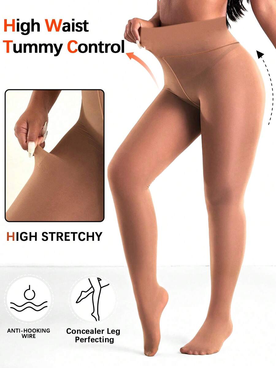 1 Pc Of 80d Ladies' Glossy Tights, High Elastic, Disco Dancing, Sexy To Wear On Valentine's Day - Apricot - View 1