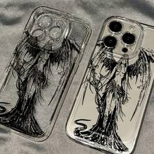 Sketch Angel Transparent All-Inclusive Anti-Drop Phone Case For Apple 15PROMAX/15PLUS/15PRO/15/14PROMAX/14PLUS/14PRO/14/13PROMAX/13PRO/13/12PROMAX/12PRO/12 11PROMAX/11PRO/11/XSMAX/XR/XS/7 #8PLUS/7 #8 Protective Case Transparent Shock Absorption YOUR-BELOVED-PHONE Christmas Gifts Christmas Gifts, New Year Gifts, Valentine's Day GiftsYOUR-BELOVED-PHONE Christmas Gifts Christmas Gifts, New Year Gifts, Valentine's Day Gifts - 透明的 - 查看 5