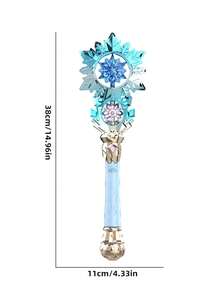 Kids' Interactive Light-Up Snowflake Magic Wand Toy In Pink & Blue, Holiday & Birthday Gift For Girls, Princess Party Accessory