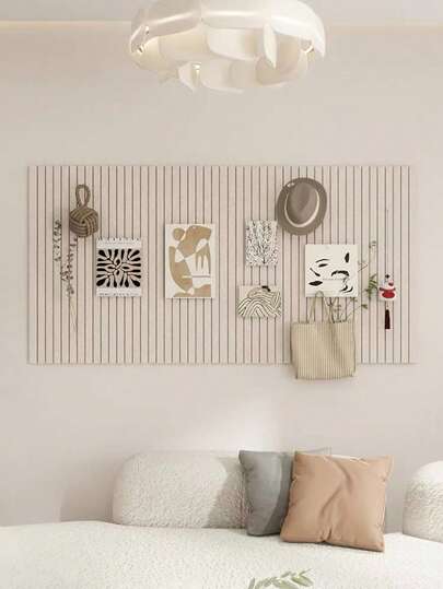 1pc Large Size Decorative Board, Multi-Purpose Vertical Striped Felt Board, Office Memo Board, Bulletin Board, Cork Board, Pin Board, Vision Board