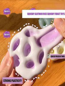 1包（6/4/2/1个）新款挤压释放式粘性麻糬减压玩具，柔软解压，可挤压压力球，适合作为节日礼物、返校派对礼物、生日礼物 - 彩色 - 查看 3