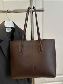 2-In-1 Handbag/Shoulder Bag, Large Capacity Shoulder Bag, Suitable For School Use - Coffee Brown - View 6