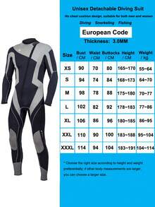 3mm Neoprene Wetsuit, Unisex Warm Diving Suit; Men's Front Zip Surfing Wetsuit; Women's One-Piece Thermal Swimsuit - Multicolor - View 10
