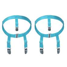 2 件装朋克风女士腿部吊袜带大腿束缚带弹力可调节长筒袜夹腿环吊袜带